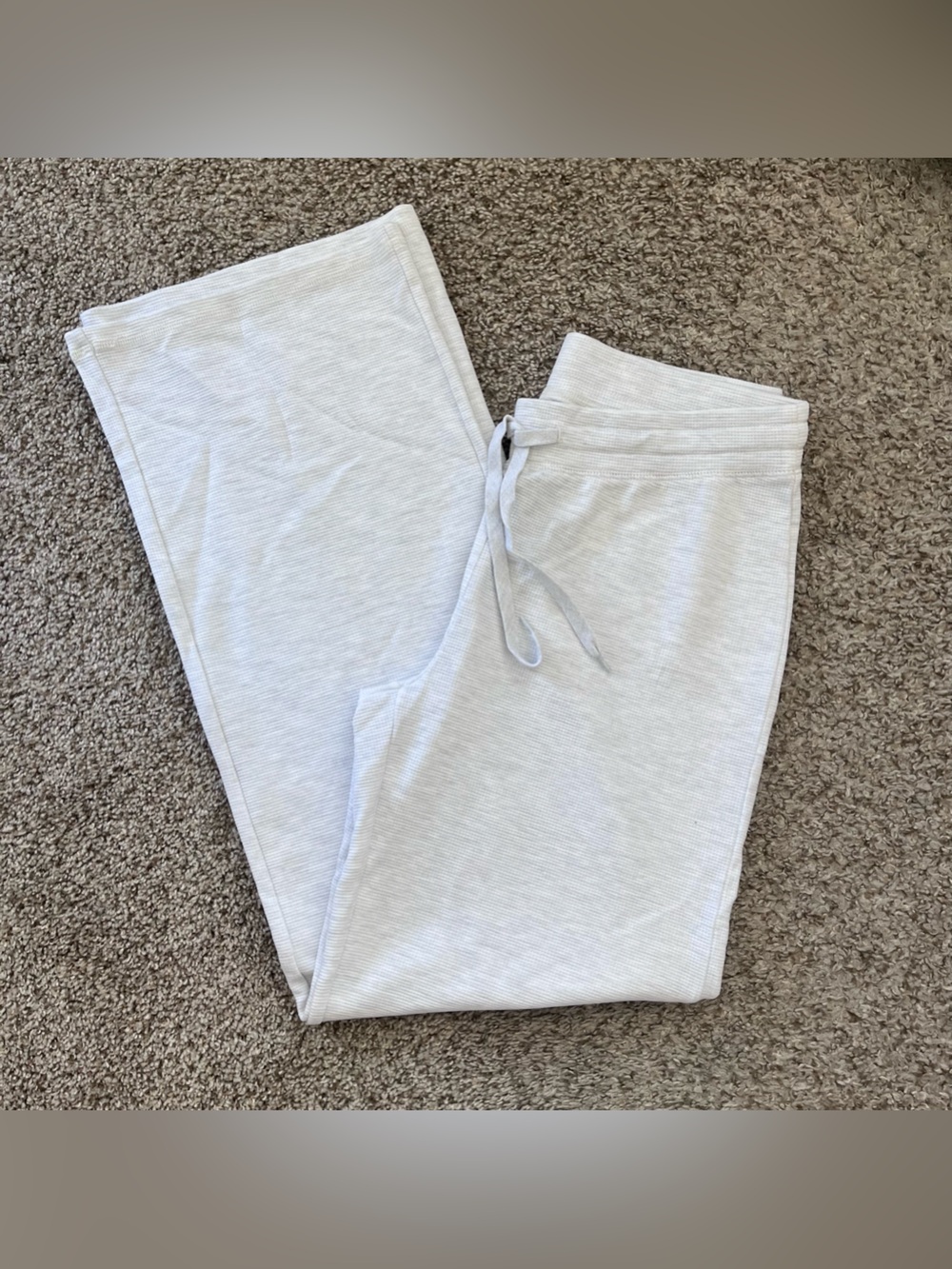 Aritzia Wide Leg Lounge Pants in Heather Cloud White